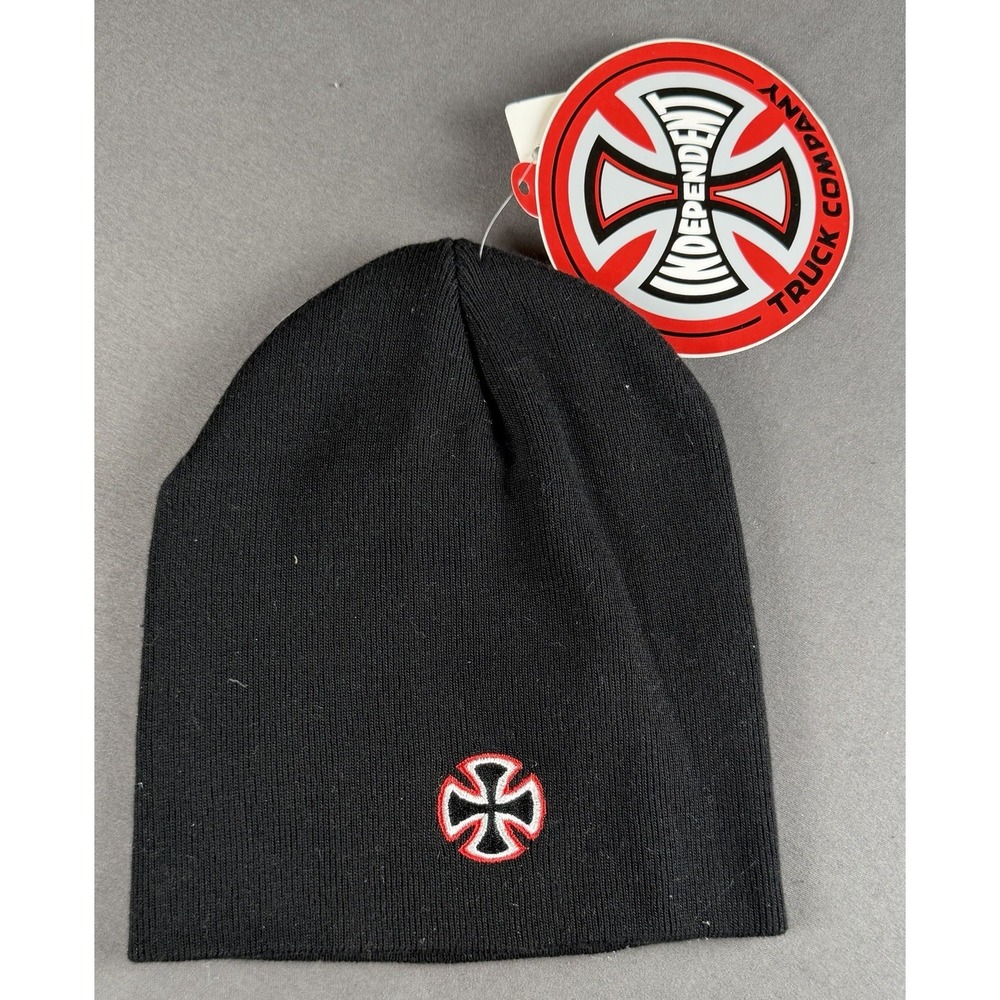 Vintage Independent Truck Co Beanie Black Red Made in Canada NOS Y2K Skate